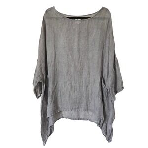 Namsar Womens 100% Linen Oversized Tunic Top Lagenlook Avant Garde Asymmetrical